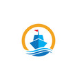 cruise ship logo template icon vector image