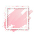 decorative square frame with glitter tinsel vector image