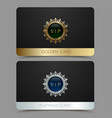 golden and platinum vip card template vector image
