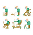 senior old man wearing mask protect covid-19 vector image