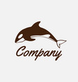 jumping orca wild killer whale logo design vector image vector image
