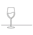 wine glass one line vector image