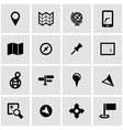 black map icon set vector image vector image
