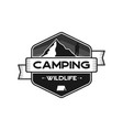camping wildlife badge mountain adventure emblem vector image