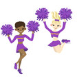 collection cheerleaders isolated on a white vector image
