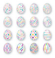 set of ornate realistic eggs on white background vector image vector image