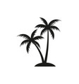 black single palm tree silhouette icon vector image