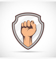 fist icon on shield vector image