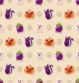 halloween seamless texture with colorful flat vector image vector image