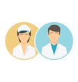 medical clinic staff flat icons vector image vector image