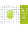 sport and fitness linear icons big set healthy vector image