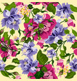 floral watercolor pattern with flowers peonies vector image vector image