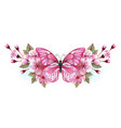 pink butterfly with sakura vector image