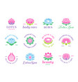 spa logo lotus design lotos flowers badges yoga vector image