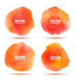 set of bright red orage watercolor circle stains vector image