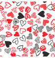 doodle love heart valentines day seamless vector image vector image