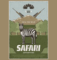 safari adventure poster vector image vector image