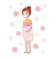 with a pregnant woman who vector image vector image