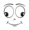 cartoon silly smiling face expression vector image