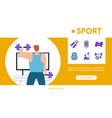 character fitness in gym scene vector image