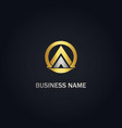 triangle pyramid round business gold logo vector image