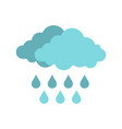 cloud with rain icon flat style vector image