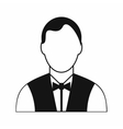 waiter black simple icon vector image
