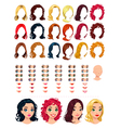 fashion female avatars vector image vector image