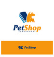 pet book logo design template logo concept vector image