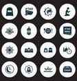 holiday icons set with fajr people time vector image vector image