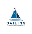 sailing boat logo template vector image