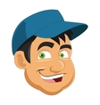 face of man wearing hat icon vector image