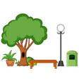tree with park element isolated on white vector image