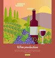 wine production banner poster for red vine vector image