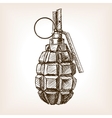 Grenade hand drawn sketch Royalty Free Vector Image