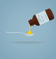 bottle with syrup and spoon vector image vector image