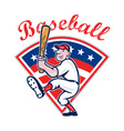 american baseball player batting cartoon vector image