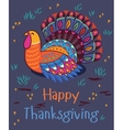happy thanksgiving turkey card vector image
