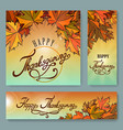 happy thanksgiving day background set vector image