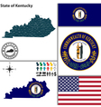 map of kentucky with seal vector image