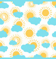 sun and clouds seamless pattern vector image vector image