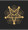 esoteric and occult pentagram mason or tarot vector image vector image