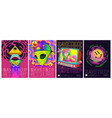 psychedelic rave trip party banner template set vector image