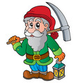 cartoon dwarf miner vector image vector image