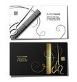 scissors comb and curl hair business card vector image