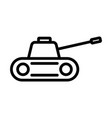 army tank icon isolated contour symbol vector image