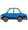 blue sedan car in cartoon style isolated on white vector image