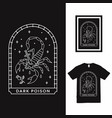 dark poison line art t shirt design vector image vector image