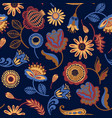 folk floral seamless pattern modern abstract vector image