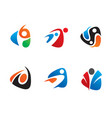 people logo template design emblem vector image